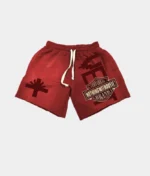 Vertabrae Double Emblem Shorts Red