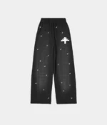 Vertabrae Oversized Crystal Pants Black