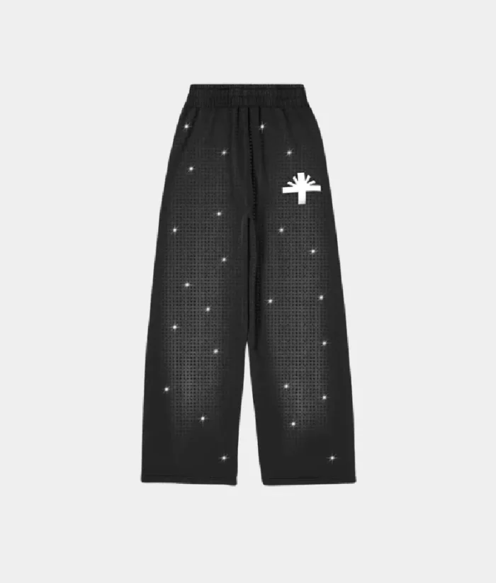 Vertabrae Oversized Crystal Pants Black