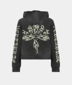 Vertabrae Tattoo Zip Up Hoodies Black