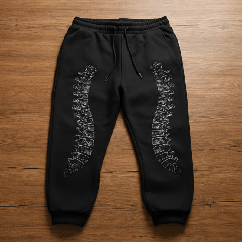 Vertabrae Double Logo Sweatpants Black