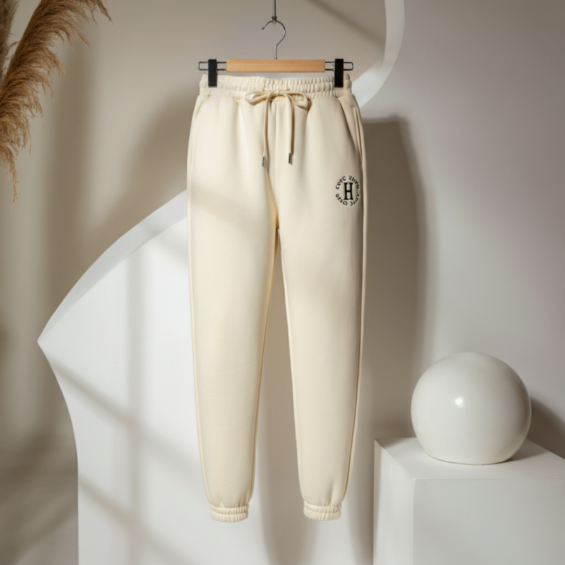 Vertabrae Double Logo Sweatpants Cream